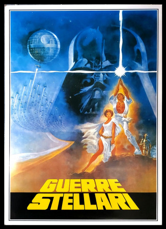 1977 - (2000) * Poster Soggettone Cinema Ristampa "Guerre Stellati (Star Wars) - Harrison Ford, Carrie Fisher" Fantastico (A)