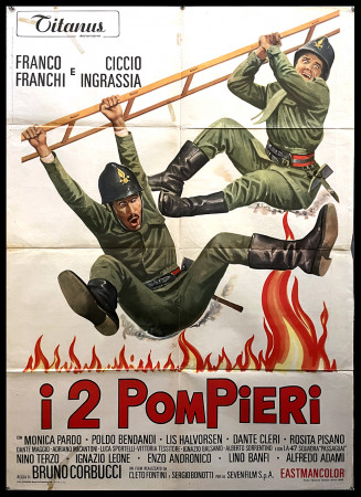 1968 * Manifesto 2F Cinema "I 2 Pompieri - Franco Franchi, Ciccio Ingrassia" Comico (B)