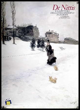 2002 * Manifesto, Poster "De Nittis, Sulla Neve - La Pittura della Vita Moderna in Europa" Italia (A-)