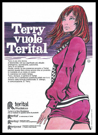 Anni ' 70  * Pubblicità Originale "Terital - GUIDO CREPAX, Terry Vuole Terital" Italia