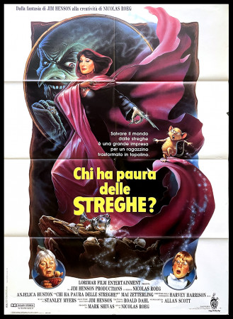 1990 * Manifesto 2F Cinema "Chi Ha Paura delle Streghe? - Anjelica Huston" Fantastico (B)