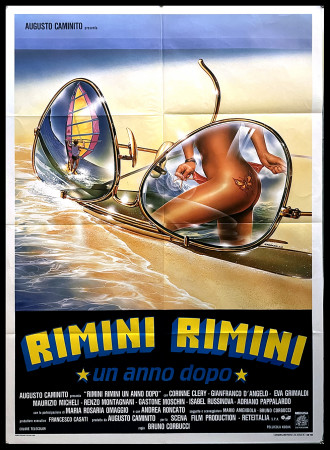 1988 * Manifesto 2F Cinema "Rimini Rimini - Un Anno Dopo - Corinne Cléry, Gianfranco D'Angelo" Commedia (B+)