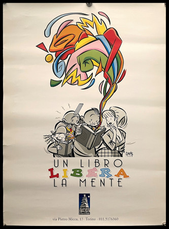 1999 * Manifesto Poster Arte "LAPIS - Un Libro Libera la Mente" Italia (A-)