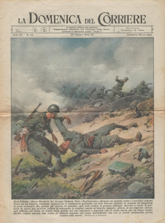 1942 * La Domenica Del Corriere (N°43) "Eroi d'Italia - Resistenza a Stalingrad" Rivista Originale