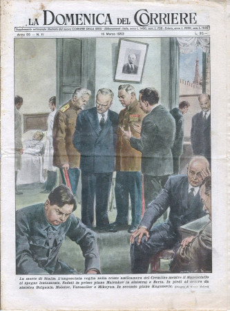 1953 * La Domenica Del Corriere (N°11) "La Morte di Stalin - Luciano Boria Salva Bambina" Rivista Originale