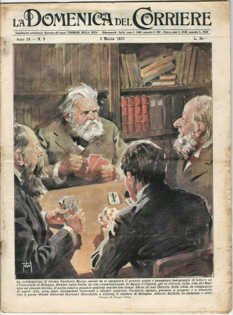 1957 * La Domenica Del Corriere (N°9) "Celebrazione Giosue Carducci - Cani nella Stratosfera" Rivista Originale