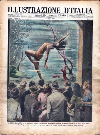 1946 * Illustrazione d'Italia (N°19) "La Sirena Danzante - Donne 1946 Londra" Rivista Originale