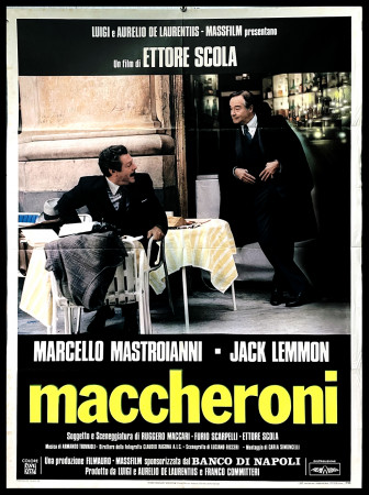 1985 * Manifesto 2F Cinema "Maccheroni, Ettore Scola - Jack Lemmon, Marcello Mastroianni" Commedia (B)