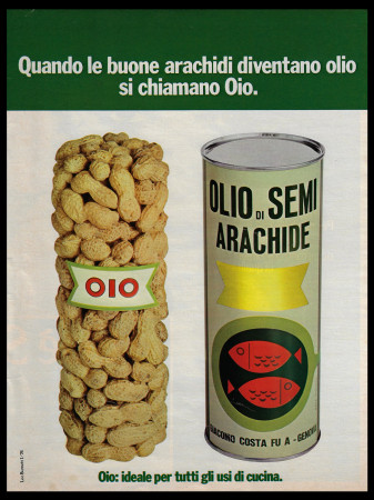Anni ' 70  * Pubblicità Originale "Olio Oio, Olio di Semi di Arachide" Italia