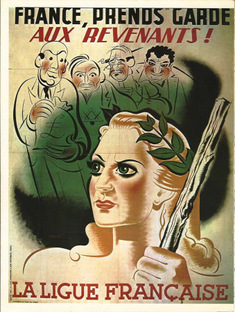 ND (WWII) * Propaganda di Guerra Riproduzione "Governo Di Vichy - Francia, Attenta Ai Fantasmi!" in Passepartout