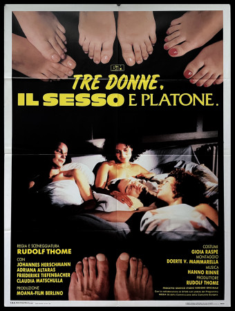 1990 * Manifesto 2F Cinema "Tre Donne, Il Sesso E Platone - Adriana Altaras, Johannes Herrschmann" Commedia (B+)