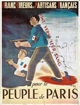 ND (WWII) * Propaganda di Guerra Riproduzione "Resistenza Francese - Partigiani Francesi Hanno Versato Il Loro Sangue" in Passepartout