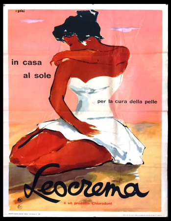 1954 * Manifesto Poster Originale "BRINI - Leocrema, Prodotto Chlorodont" Italia (B+)