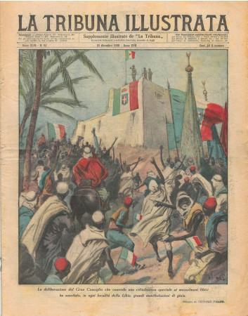 1938 * La Tribuna Illustrata (N°51) – "Cittadinanza in Libia - Orsi nel Caucaso" Rivista Originale