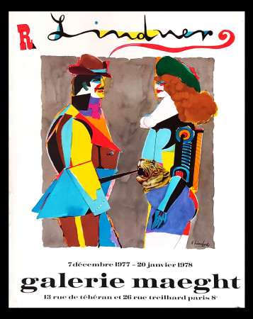 1977 * Manifesto, Poster Arte "LINDNER - Galerie Maeght, Paris" Francia (B)