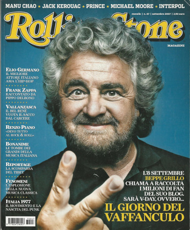 2007 (N47) * Copertina Rolling Stone Originale "Beppe Grillo" in Passepartout