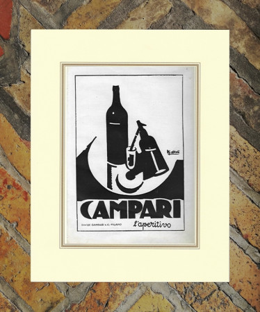 1930 * Pubblicità Originale "Campari Cordial –  NIZZOLI" in Passepartout