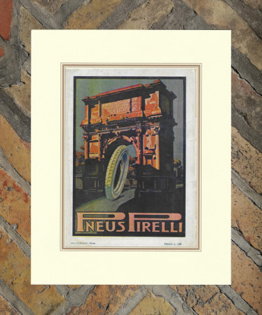1921 * Pubblicità Originale "Pirelli - Arco Pace" in Passepartout