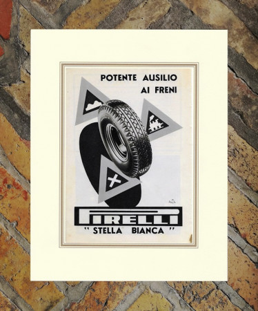 1938 * Pubblicità Originale "Pirelli – Stella Bianca - DUSE MARIO" in Passepartout