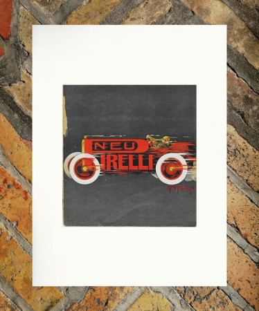 1914 * Pubblicità Originale "Pirelli – Pneus - H.L ROOWY" in Passepartout