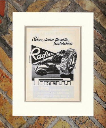 1941 * Pubblicità Originale "Pirelli – Raiflex" in Passepartout