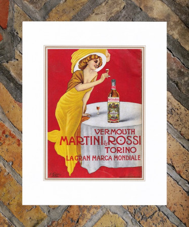 1914 * Pubblicità Originale "Martini - Vermouth - MARCELLO DUDOVICH" in Passepartout