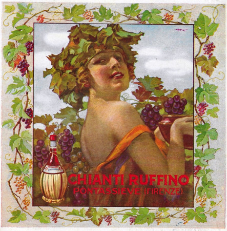 1928 * Pubblicità Originale "Chianti Ruffino - Cantine di Pontassieve (Donna) - VAL." in Passepartout