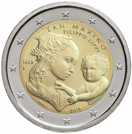 2019 * 2 Euro SAN MARINO "550° Morte Filippo Lippi" FDC