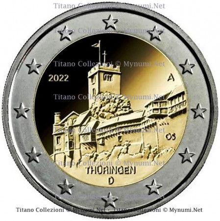2022 * 2 Euro GERMANIA "Castello di Wartburg - Turingia" (16/16) UNC