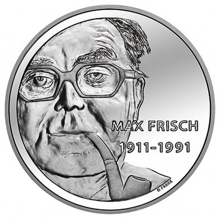 2011 * 20 Francs Argento Svizzera "100th Anniversary of Max Frisch's Birthday" FDC