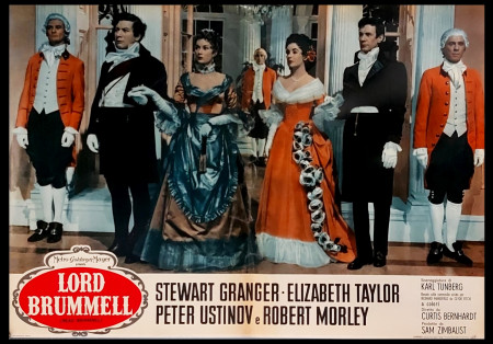 1955 * Locandina Fotobusta "Lord Brummel - Elizabeth Taylor, Stewart Granger, Curtis Bernhardt" Biografico (B)