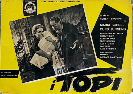 1955 * Locandina Fotobusta "I Topi - Maria Schell, Curd Jürgens, Heidemarie Hatheyer" Drammatico (B-)