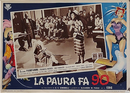 1951 * Locandina Fotobusta "La Paura Fa 90 - Ugo Tognazzi, Franca Marzi, Silvana Pampanini" Comico (B-)