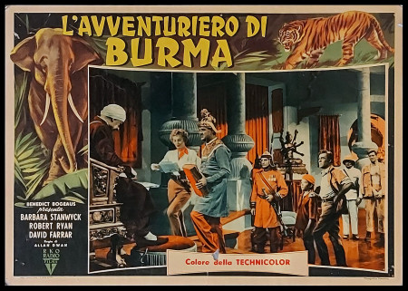 1955 * Locandina Fotobusta "L'Avventuriero di Burma - Barbara Stanwyck, Robert Ryan" Avventura (B-)