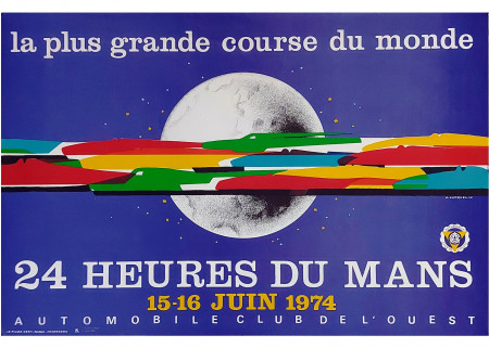 1974 * Poster Originale "24 Heures du Mans - JEAN JACQUELIN" (A)