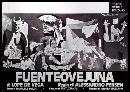 1970ca * Manifesto, Poster Arte "Fuenteovejuna di Lope de Vega - Bolzano" Italia (B)