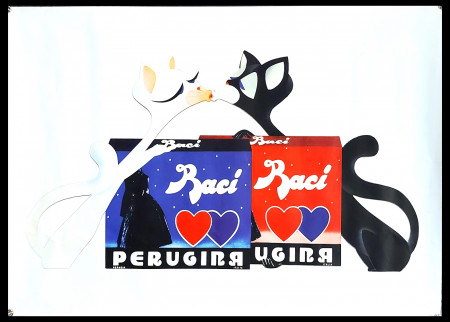 1990ca * Manifesto Poster Originale "PERUGINA, Gatti in Amore - San Valentino" (B+)