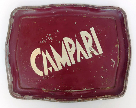 1940ca * Vassoio in Metallo "Campari, Logo Futurismo" Italia (B-)