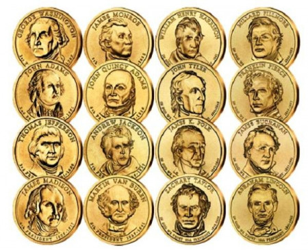 2007-2010 * Lotto 16 x 1 Dollaro Stati Uniti "Serie Presidenti 1-16th" (P) - Philadelphia