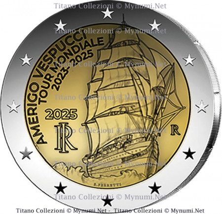2025 * 2 Euro ITALIA "Viaggio della Nave Amerigo Vespucci" UNC