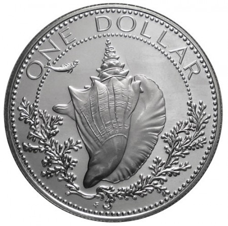 1974 * 1 Dollaro Argento Bahamas "Conchiglia"