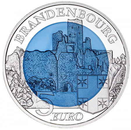 2015 * 5 Euro Niobio Argento LUSSEMBURGO "Castello di Brandenburgo"