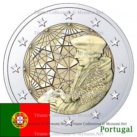 2022 * 2 Euro PORTOGALLO "35º anniversario del Programma Erasmus" UNC