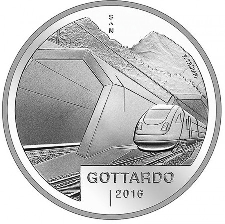 2016 * 20 Francs Argento Svizzera "Gottardo Tunnel" FDC