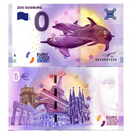 2017-5 * Banconota Souvenir Germania Unione Europea 0 Euro "Zoo Duisburg" FDS