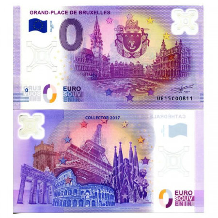 2017 * Banconota Souvenir Polimera Francia Unione Europea 0 Euro "Grand-Place de Bruxelles" FDS