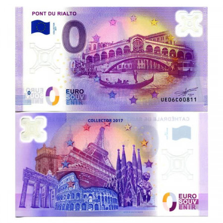 2017 * Banconota Souvenir Polimera Francia Unione Europea 0 Euro "Pont Du Rialto" FDS