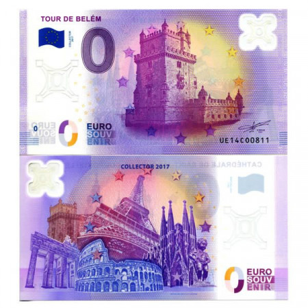 2017 * Banconota Souvenir Polimera Francia Unione Europea 0 Euro "Tour De Belém" FDS