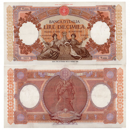 1961 * Banconota Italia Repubblica 10.000 Lire "Repubbliche Marinare - Medusa" BI.842 (p89d) BB+