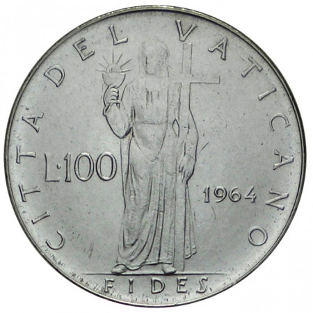 1964 * 100 lire Vaticano Paolo VI Fede con la Croce UNC